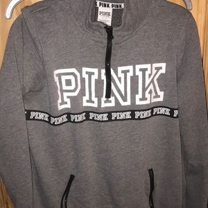 Pink sweater with zipper down
